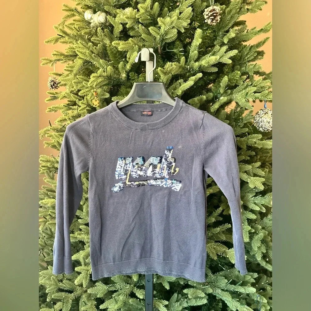 Sequin sweater dark navyy size 7